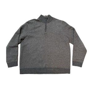 Brooks Brothers Mens Lambswool Sweater Size XL 1/4 Zip Brown Classic Excellent